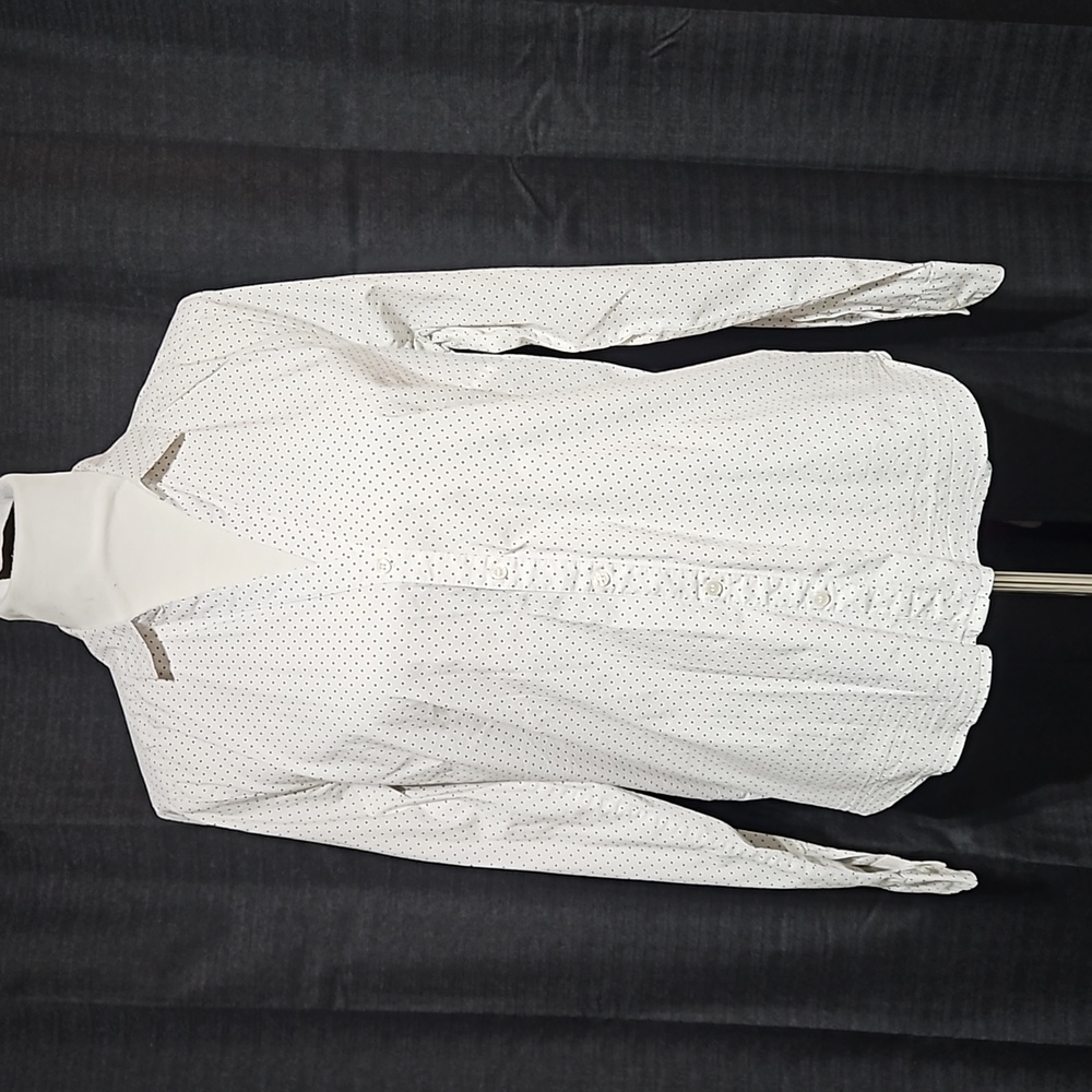 Swiss dot button down blouse